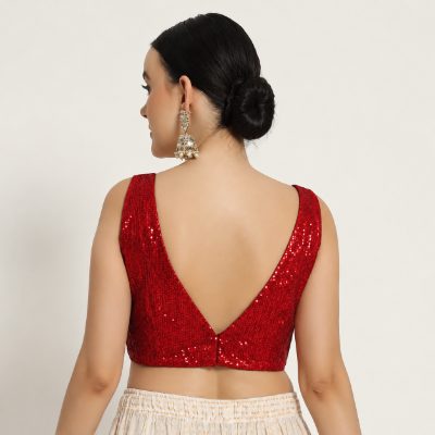 Adaa Bazaar Sequins Party Wear Cut Sleeves Stitched Blouse
