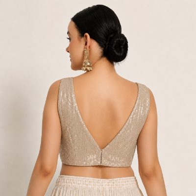 Adaa Bazaar Sequins Party Wear Cut Sleeves Stitched Blouse