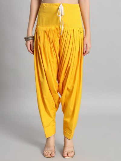 Adaa Bazaar Women's Readymade Patiala Suit (yellow) with Dupatta