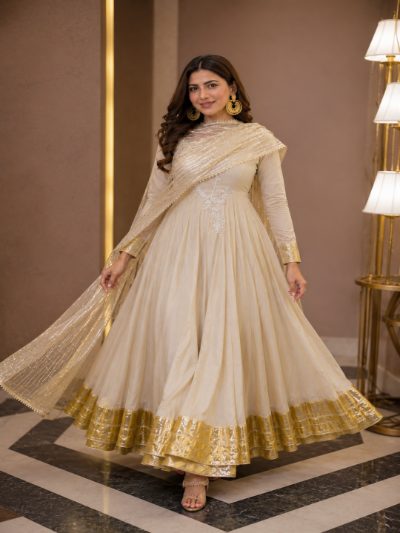 Adaa Bazaar Women's Party Wear Anarkali Suit with Dupatta | Elegant Ethnic Wear for Women