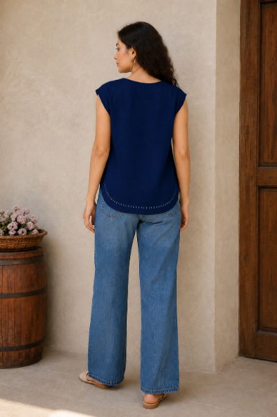 Women Cotton Cambric Top for Daily Use