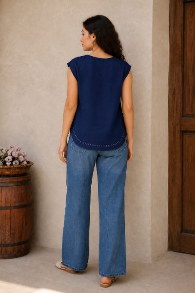 Women Cotton Cambric Top for Daily Use