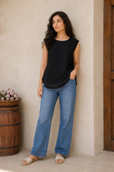 Women Cotton Cambric Top for Daily Use