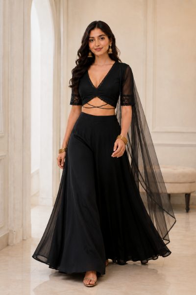 Women Sharara Blouse Set Perfect for Party or Festive in Any Weather
