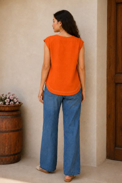 Women Cotton Cambric Top for Daily Use
