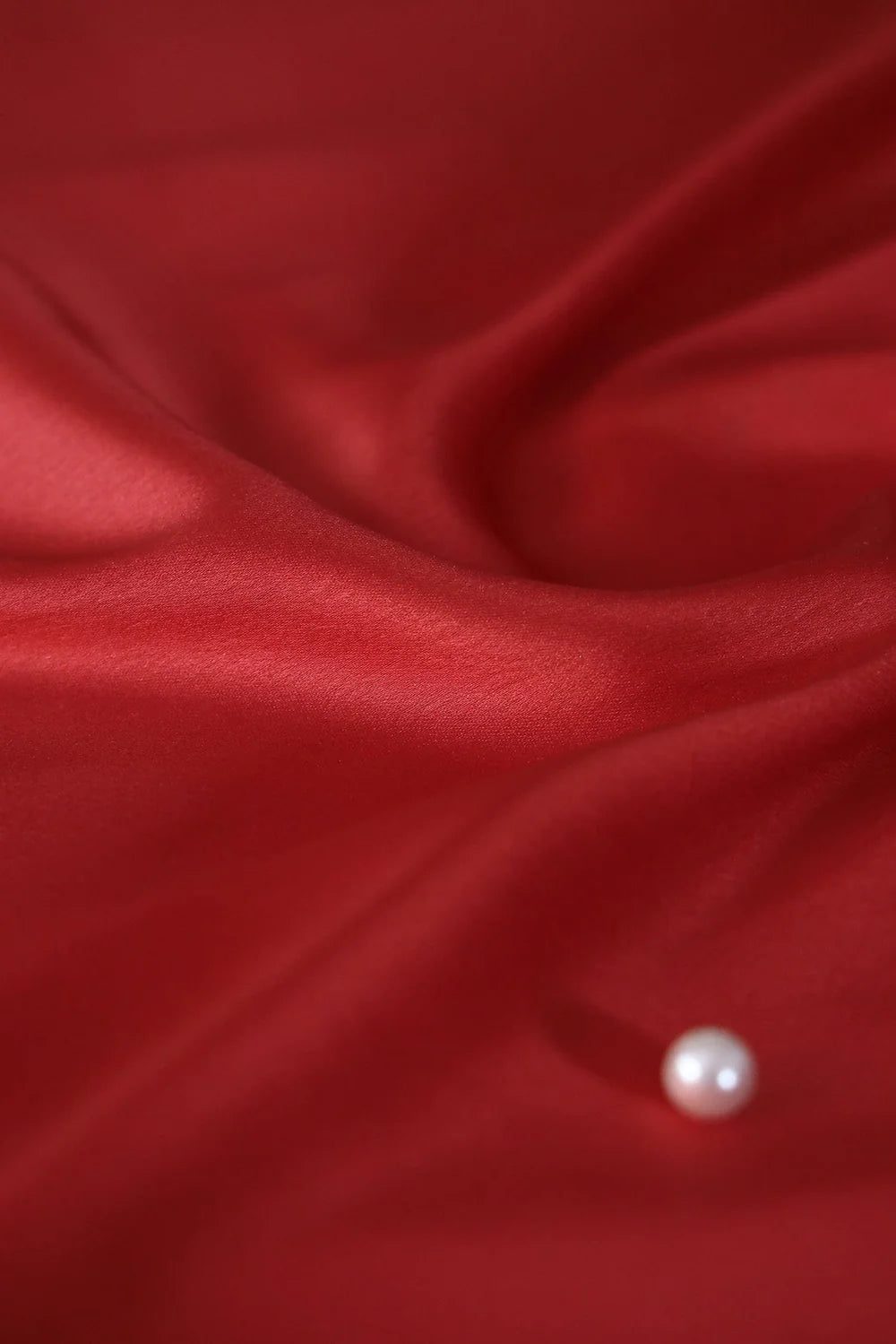Adaa Bazaar Women's Bright Red Dyed Satin Fabric ₹ 145 Per Metre